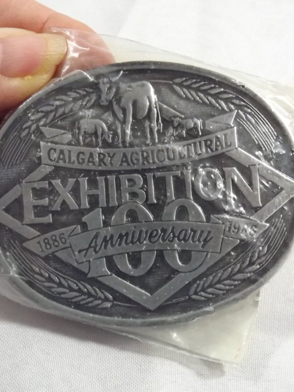 Vintage Calgary Agricultural Exhibition Belt Buckle 1986 100 Anniversary - Picture 3 of 6